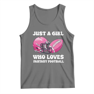 Funny Just A Girl Who Loves Fantasy Football Tank Top TS10 Black Heather Print Your Wear