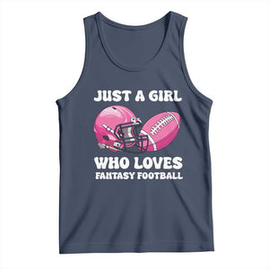 Funny Just A Girl Who Loves Fantasy Football Tank Top TS10 Navy Print Your Wear