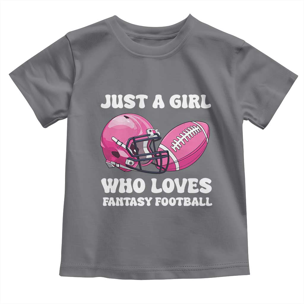 Funny Just A Girl Who Loves Fantasy Football Toddler T Shirt TS10 Charcoal Print Your Wear