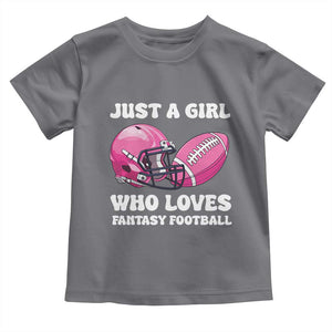 Funny Just A Girl Who Loves Fantasy Football Toddler T Shirt TS10 Charcoal Print Your Wear