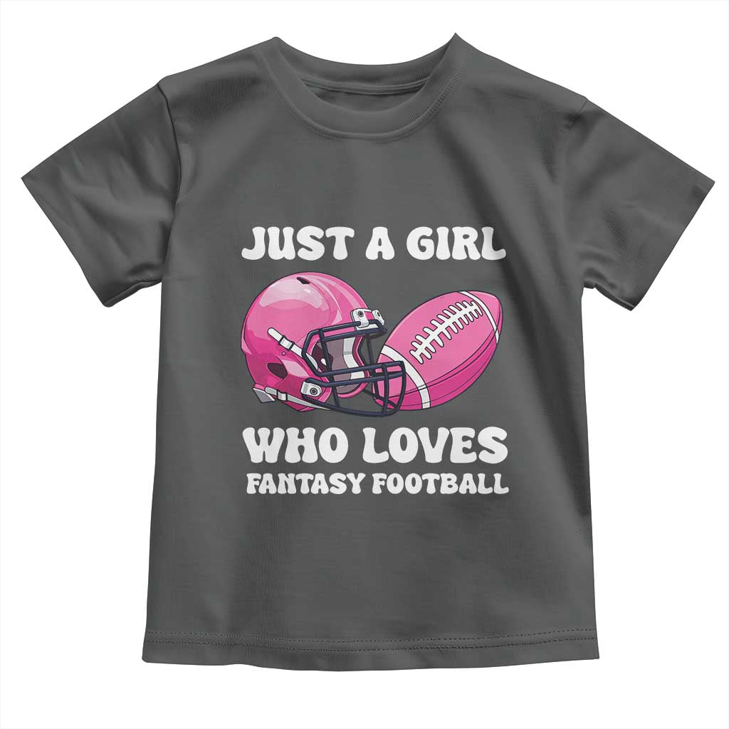 Funny Just A Girl Who Loves Fantasy Football Toddler T Shirt TS10 Dark Heather Print Your Wear
