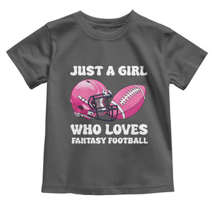 Funny Just A Girl Who Loves Fantasy Football Toddler T Shirt TS10 Dark Heather Print Your Wear