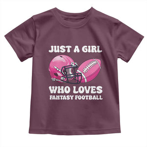 Funny Just A Girl Who Loves Fantasy Football Toddler T Shirt TS10 Maroon Print Your Wear