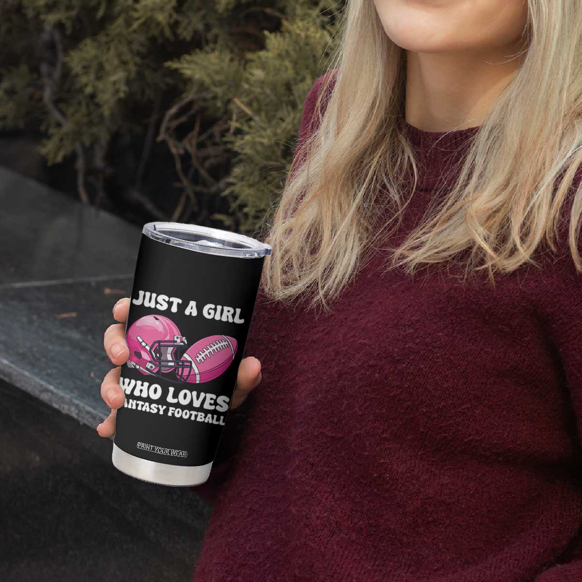 Funny Just A Girl Who Loves Fantasy Football Tumbler Cup TS10 Print Your Wear