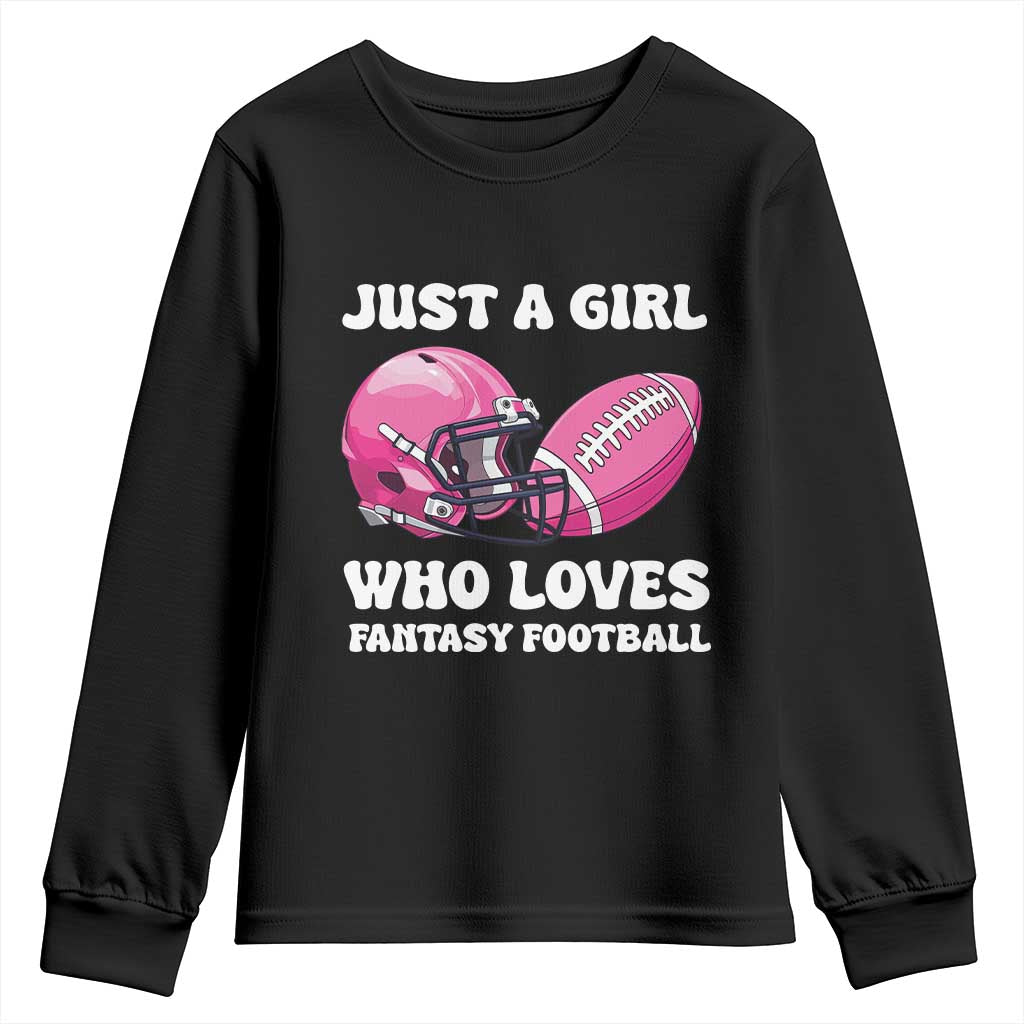 Funny Just A Girl Who Loves Fantasy Football Youth Sweatshirt TS10 Black Print Your Wear