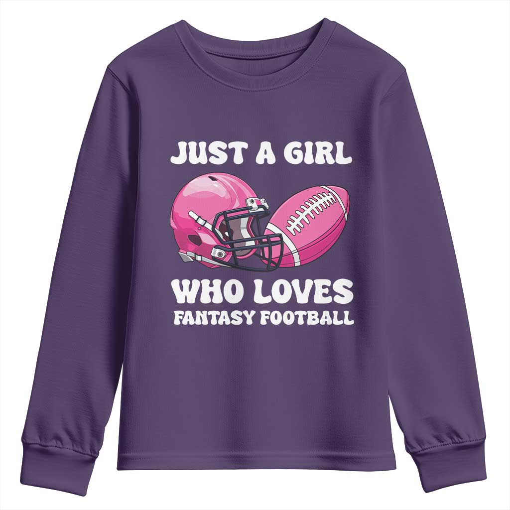 Funny Just A Girl Who Loves Fantasy Football Youth Sweatshirt TS10 Purple Print Your Wear