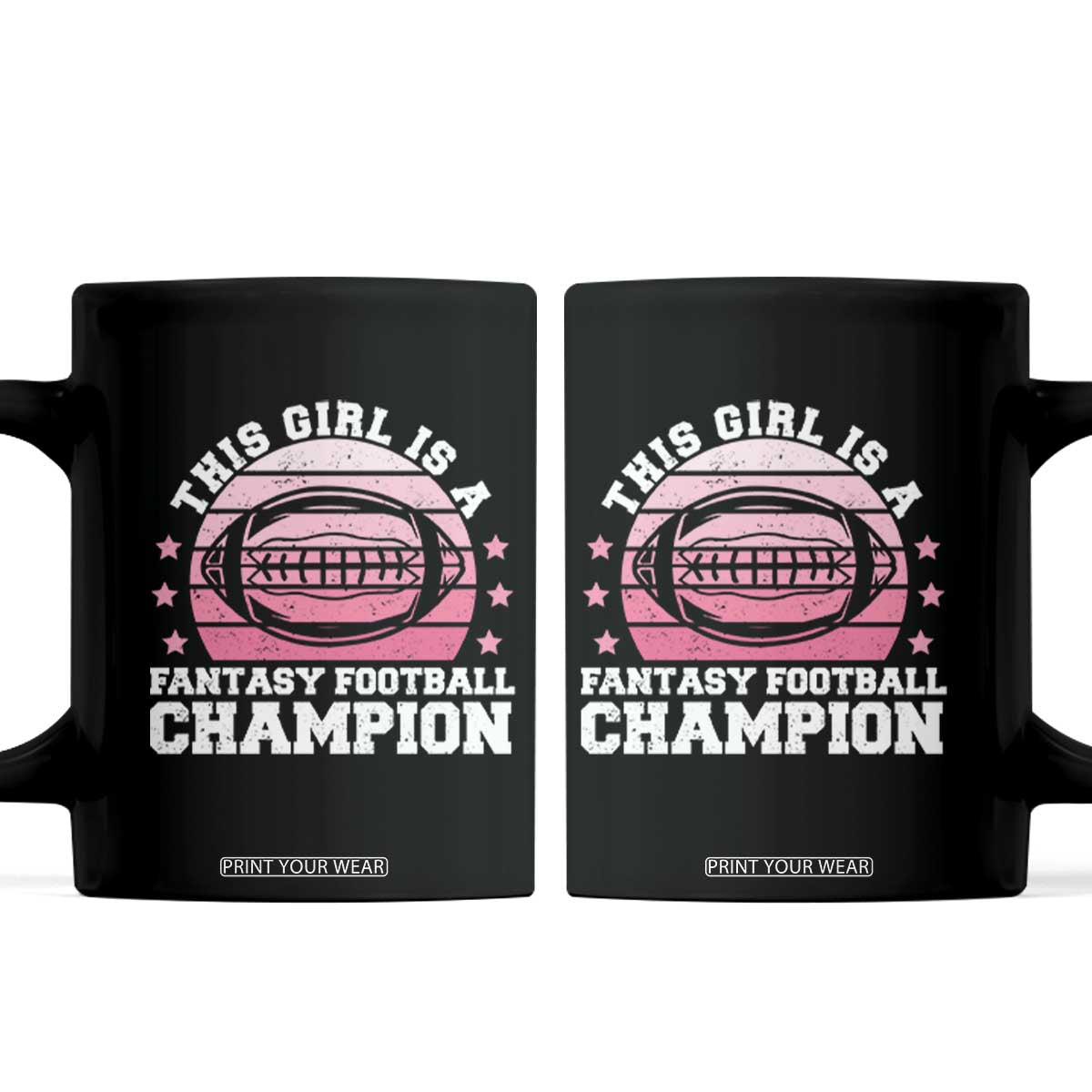 Funny This Girl Is A Fantasy Football Champion Coffee Mug Retro Champ Champion Draft TS10 Black Print Your Wear