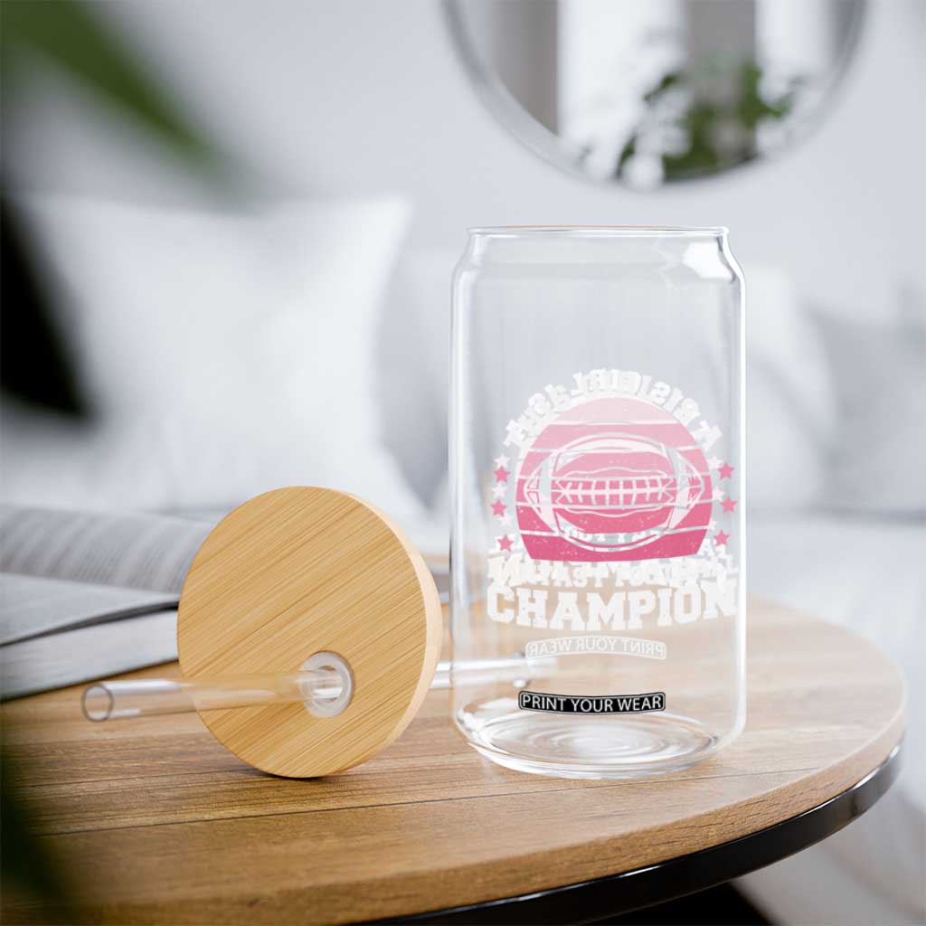 Funny This Girl Is A Fantasy Football Champion Glass Can Retro Champ Champion Draft TS10 Print Your Wear