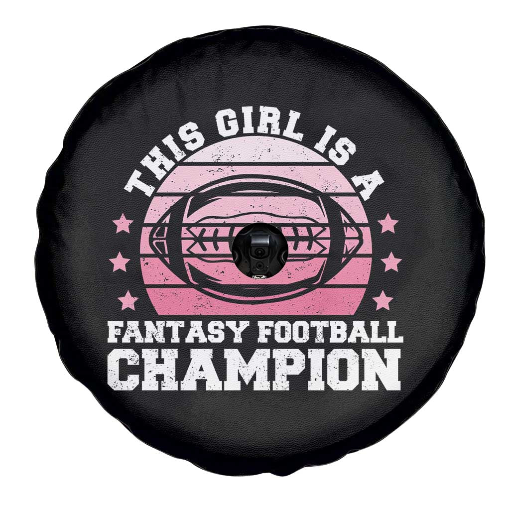 Funny This Girl Is A Fantasy Football Champion Spare Tire Cover Retro Champ Champion Draft TS10 Print Your Wear