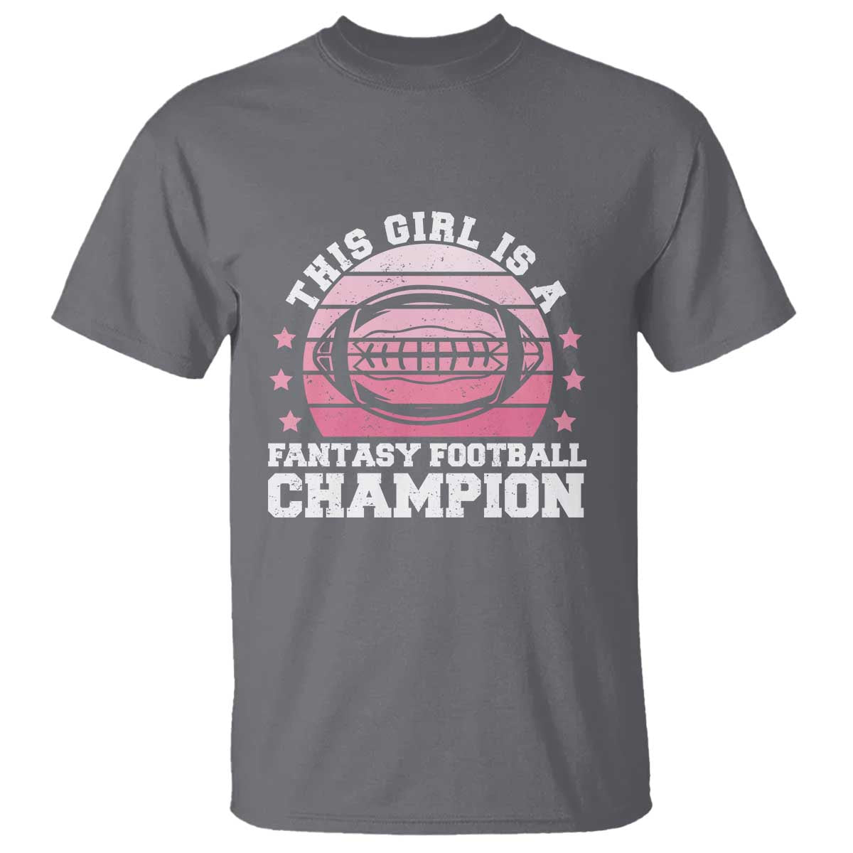 Funny This Girl Is A Fantasy Football Champion T Shirt Retro Champ Champion Draft TS10 Charcoal Print Your Wear