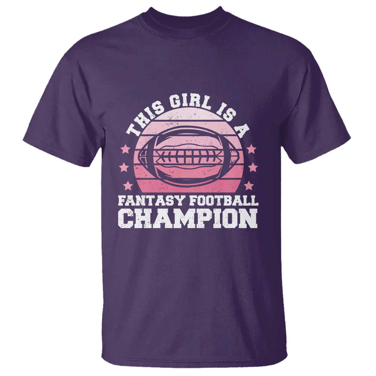 Funny This Girl Is A Fantasy Football Champion T Shirt Retro Champ Champion Draft TS10 Purple Print Your Wear
