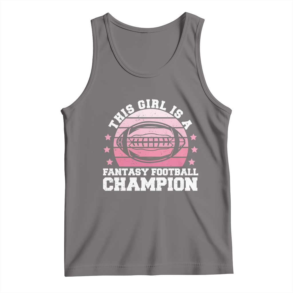 Funny This Girl Is A Fantasy Football Champion Tank Top Retro Champ Champion Draft TS10 Deep Heather Print Your Wear