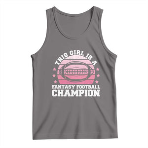 Funny This Girl Is A Fantasy Football Champion Tank Top Retro Champ Champion Draft TS10 Deep Heather Print Your Wear