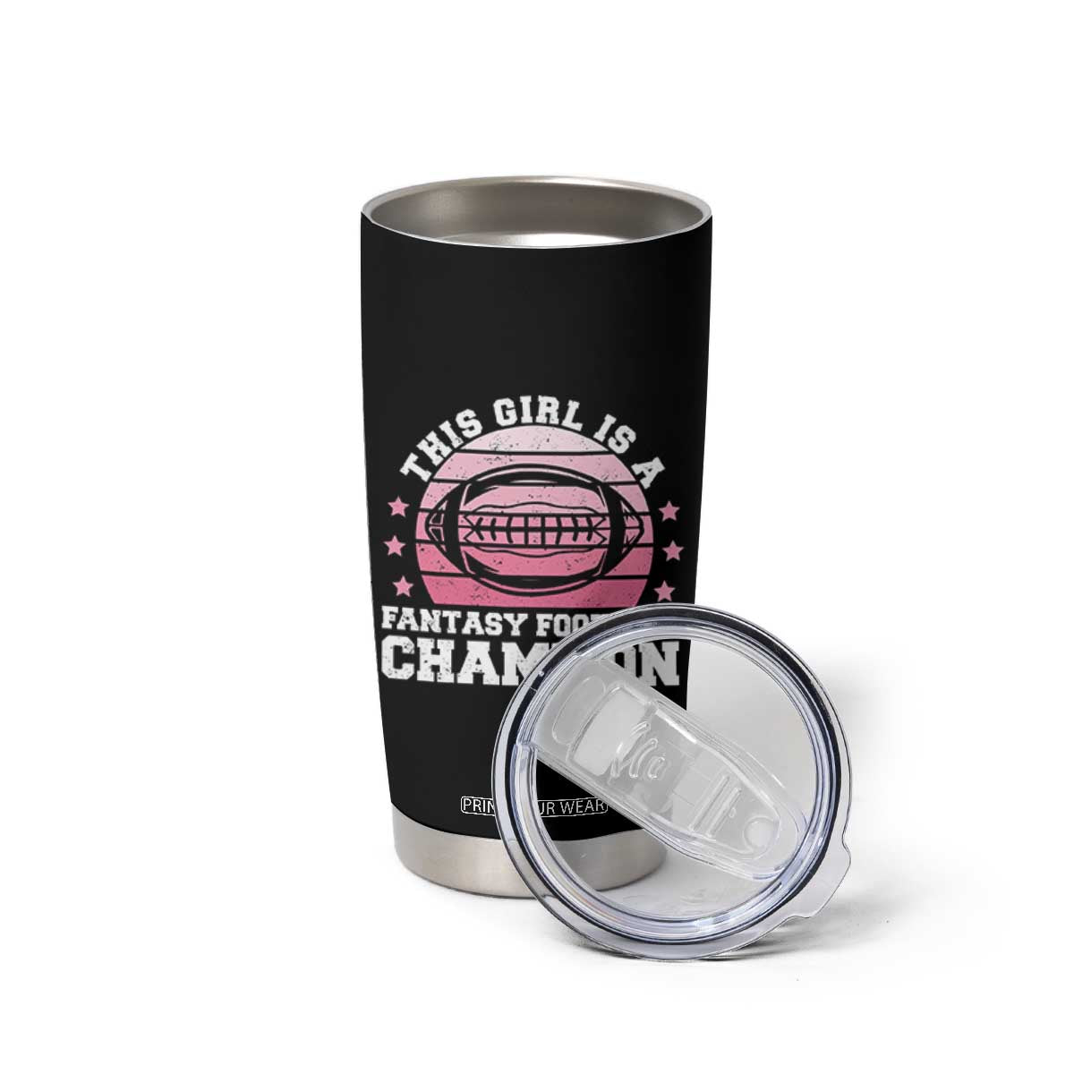 Funny This Girl Is A Fantasy Football Champion Tumbler Cup Retro Champ Champion Draft TS10 Print Your Wear