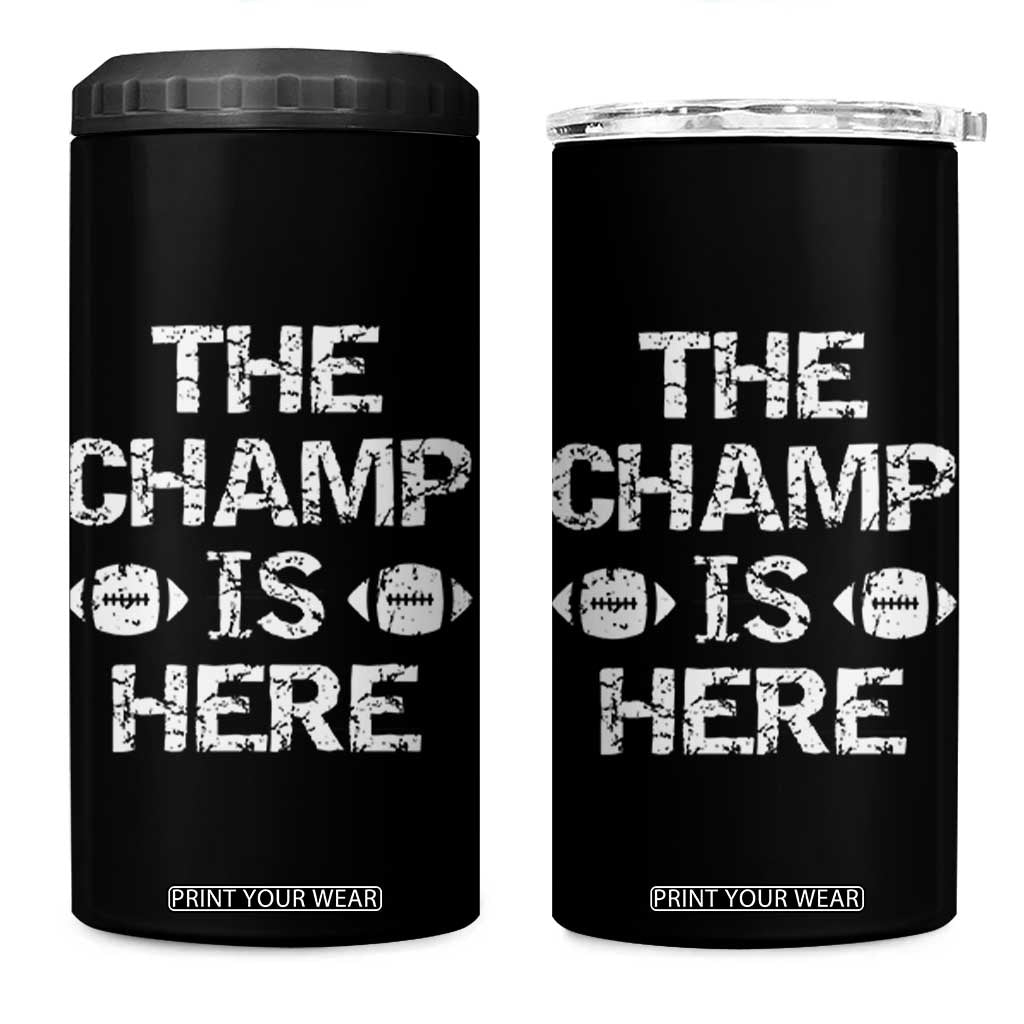 Funny Fantasy Football Champion 4 in 1 Can Cooler Tumbler Champ Draft Party Commish FFL TS10 One Size: 16 oz Black Print Your Wear