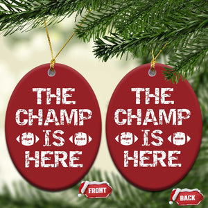 Funny Fantasy Football Champion Christmas Ornament Champ Draft Party Commish FFL TS10 Oval Red Print Your Wear