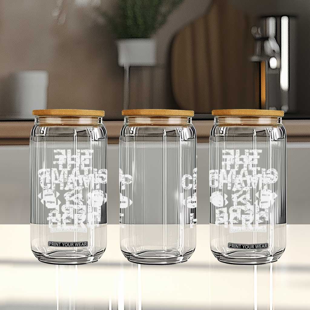 Funny Fantasy Football Champion Glass Can Champ Draft Party Commish FFL TS10 Print Your Wear