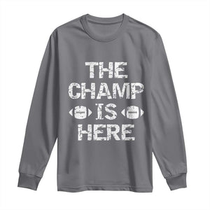 Funny Fantasy Football Champion Long Sleeve Shirt Champ Draft Party Commish FFL TS10 Charcoal Print Your Wear