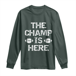 Funny Fantasy Football Champion Long Sleeve Shirt Champ Draft Party Commish FFL TS10 Dark Forest Green Print Your Wear