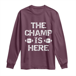 Funny Fantasy Football Champion Long Sleeve Shirt Champ Draft Party Commish FFL TS10 Maroon Print Your Wear