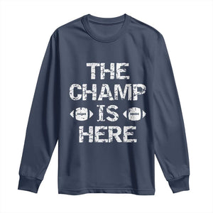 Funny Fantasy Football Champion Long Sleeve Shirt Champ Draft Party Commish FFL TS10 Navy Print Your Wear