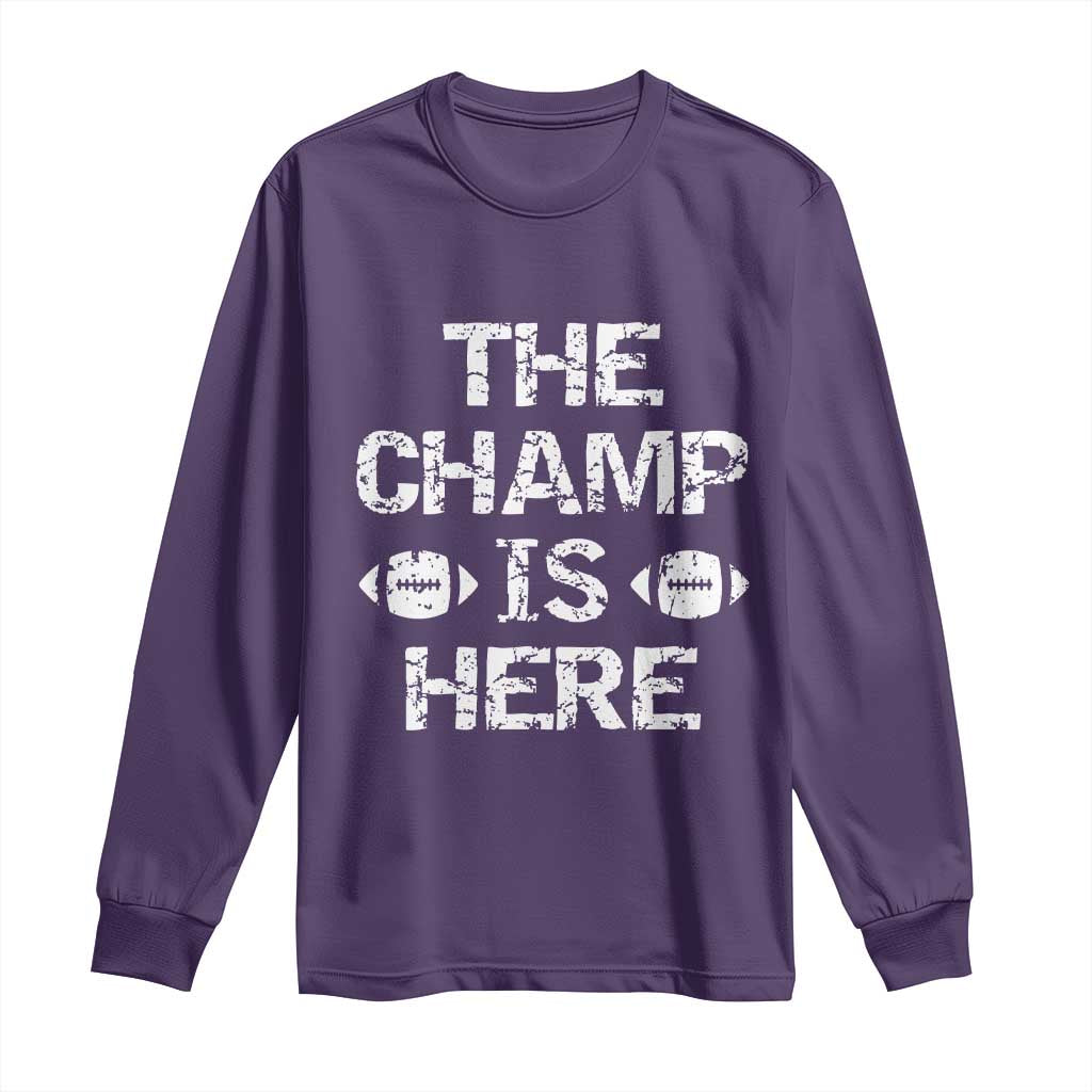 Funny Fantasy Football Champion Long Sleeve Shirt Champ Draft Party Commish FFL TS10 Purple Print Your Wear