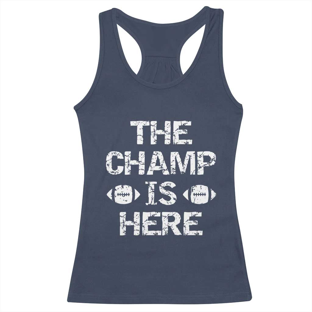 Funny Fantasy Football Champion Racerback Tank Top Champ Draft Party Commish FFL TS10 Navy Print Your Wear