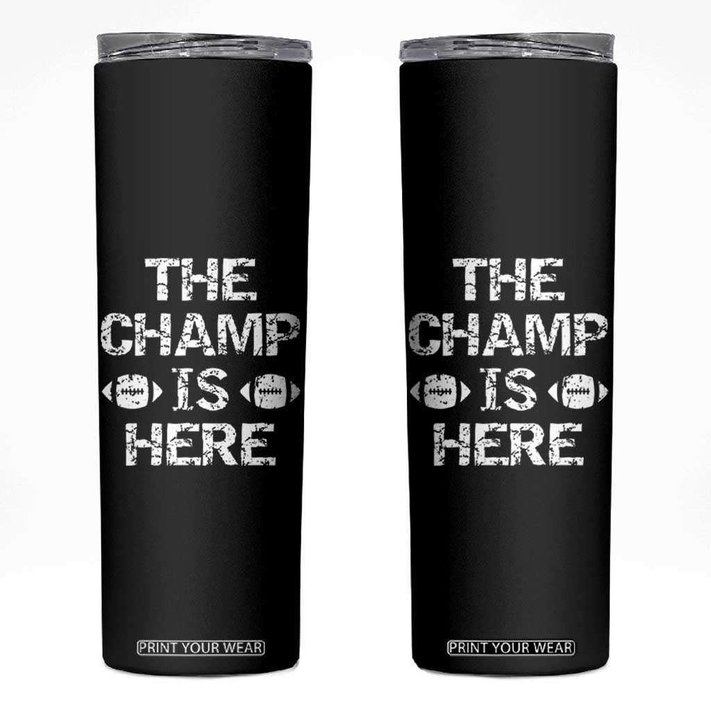 Funny Fantasy Football Champion Skinny Tumbler Champ Draft Party Commish FFL TS10 Black Print Your Wear