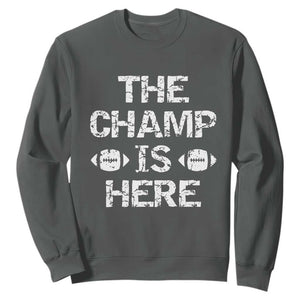 Funny Fantasy Football Champion Sweatshirt Champ Draft Party Commish FFL TS10 Dark Heather Print Your Wear