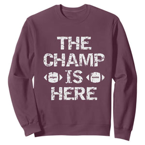 Funny Fantasy Football Champion Sweatshirt Champ Draft Party Commish FFL TS10 Maroon Print Your Wear