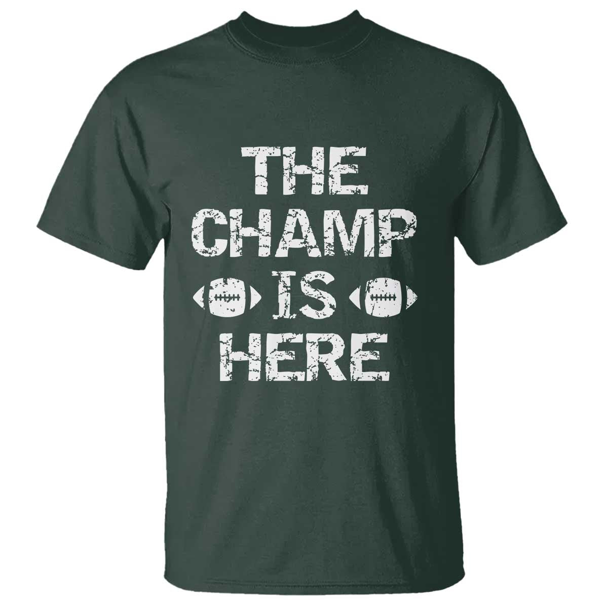 Funny Fantasy Football Champion T Shirt Champ Draft Party Commish FFL TS10 Dark Forest Green Print Your Wear