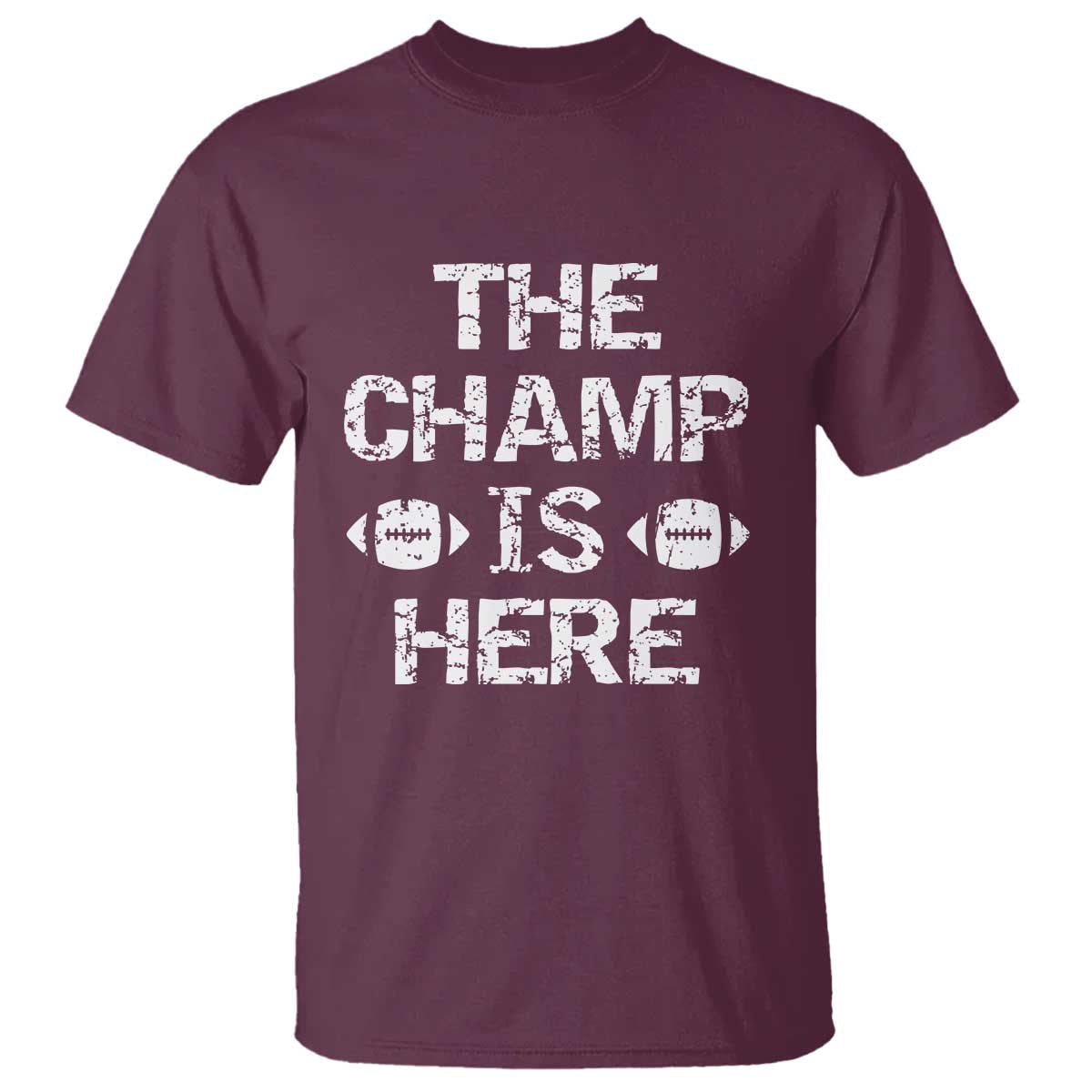 Funny Fantasy Football Champion T Shirt Champ Draft Party Commish FFL TS10 Maroon Print Your Wear