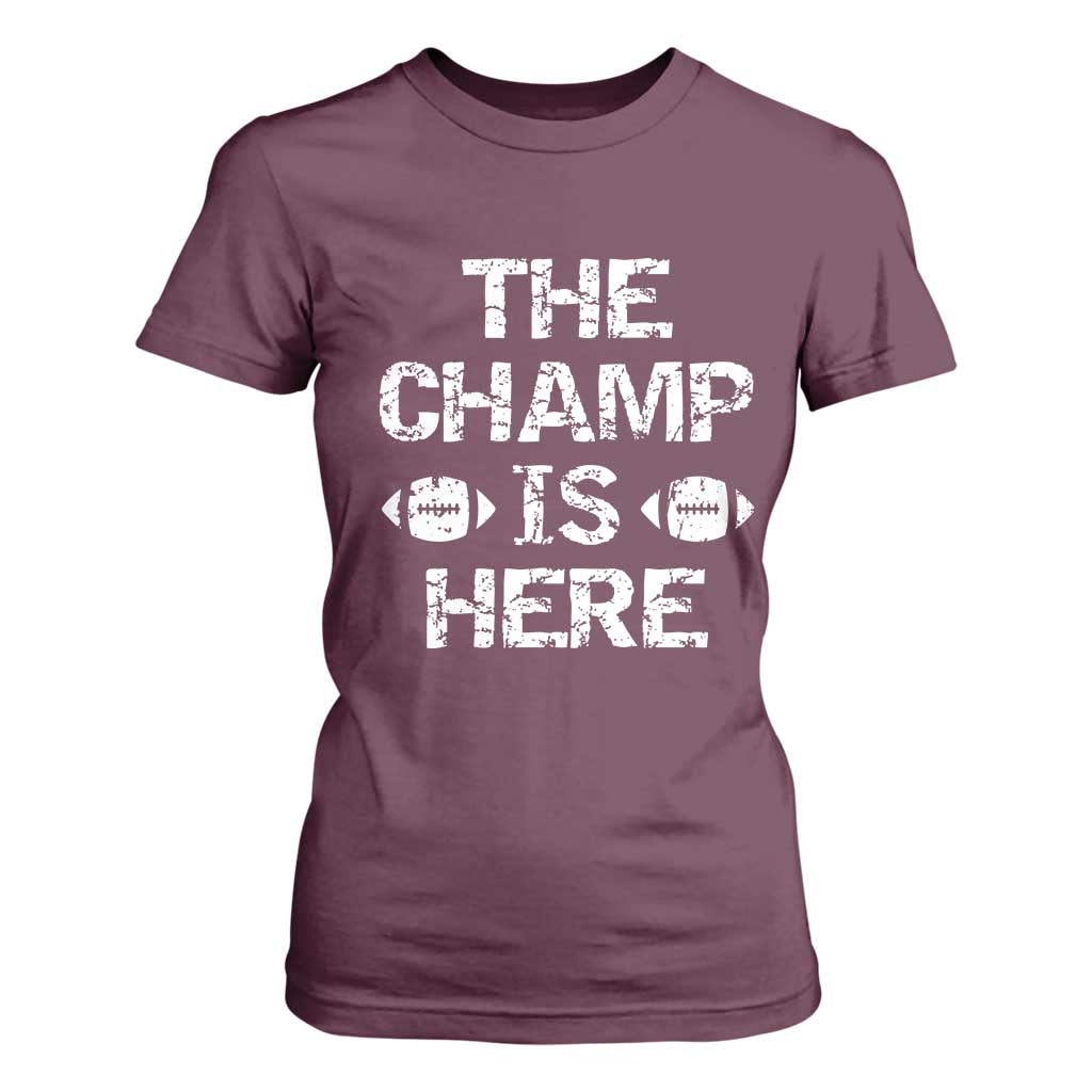 Funny Fantasy Football Champion T Shirt For Women Champ Draft Party Commish FFL TS10 Maroon Print Your Wear