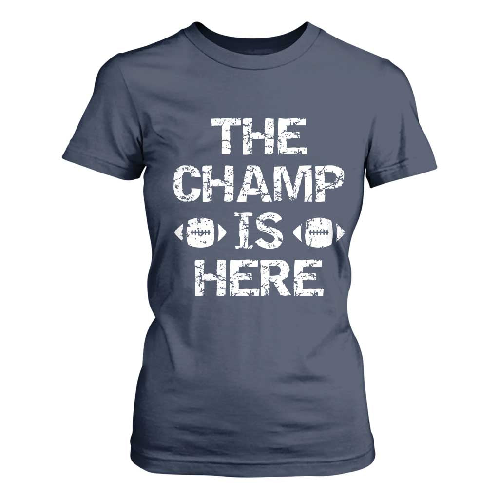 Funny Fantasy Football Champion T Shirt For Women Champ Draft Party Commish FFL TS10 Navy Print Your Wear