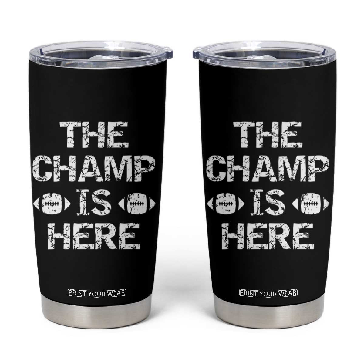 Funny Fantasy Football Champion Tumbler Cup Champ Draft Party Commish FFL TS10 Black Print Your Wear
