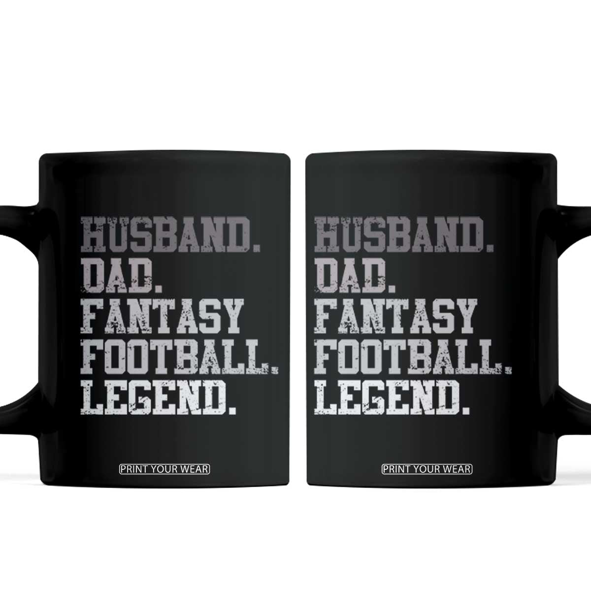 Husband Dad Fantasy Football Legend Coffee Mug Retro Fathers Day TS10 Black Print Your Wear