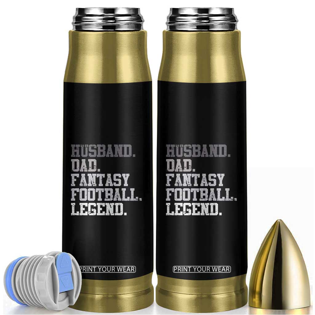 Husband Dad Fantasy Football Legend Bullet Tumbler Retro Fathers Day TS10 Black Print Your Wear