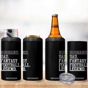 Husband Dad Fantasy Football Legend 4 in 1 Can Cooler Tumbler Retro Fathers Day TS10 Print Your Wear
