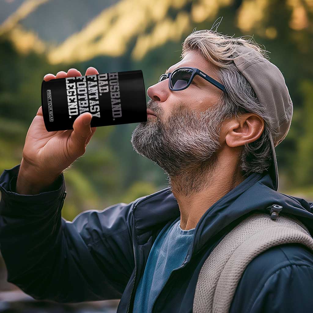 Husband Dad Fantasy Football Legend 4 in 1 Can Cooler Tumbler Retro Fathers Day TS10 Print Your Wear