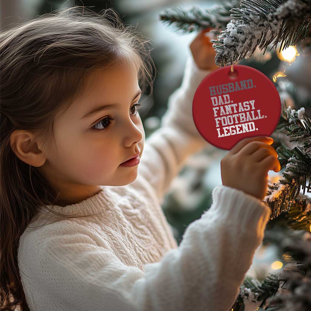 Husband Dad Fantasy Football Legend Christmas Ornament Retro Fathers Day TS10 Print Your Wear