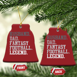 Husband Dad Fantasy Football Legend Christmas Ornament Retro Fathers Day TS10 Bell Flake Red Print Your Wear