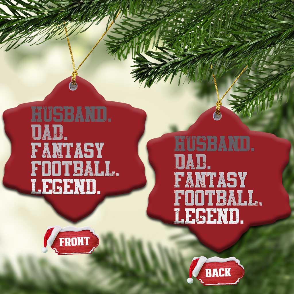 Husband Dad Fantasy Football Legend Christmas Ornament Retro Fathers Day TS10 Snow Flake Red Print Your Wear
