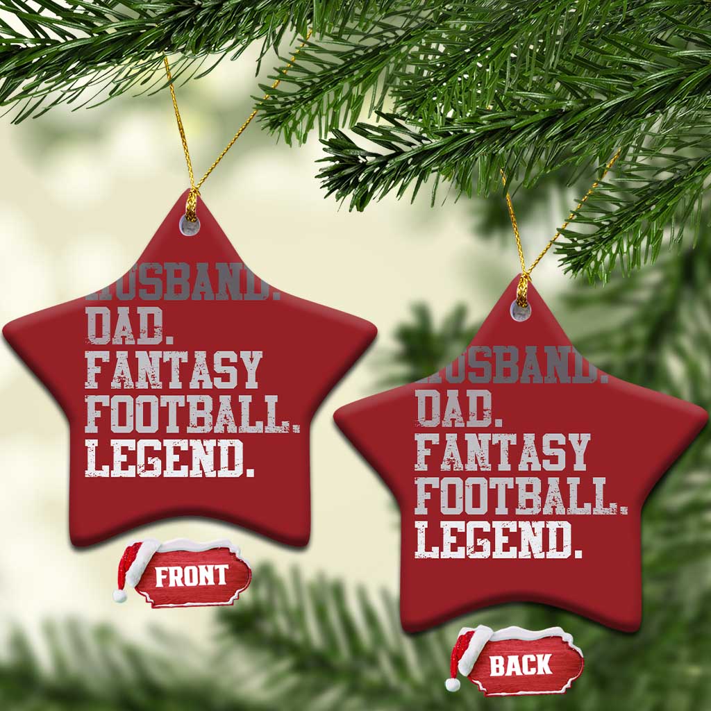 Husband Dad Fantasy Football Legend Christmas Ornament Retro Fathers Day TS10 Star Red Print Your Wear