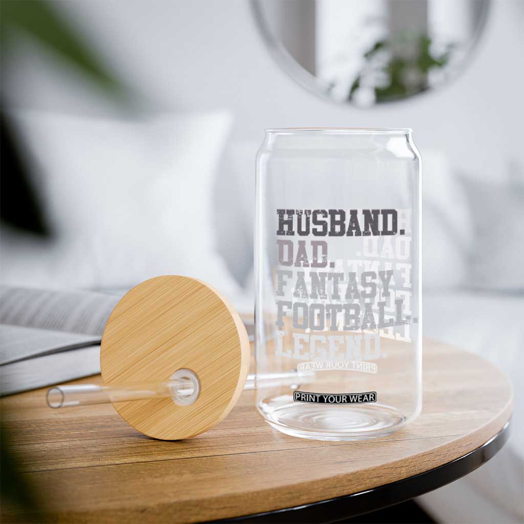Husband Dad Fantasy Football Legend Glass Can Retro Fathers Day TS10 Print Your Wear