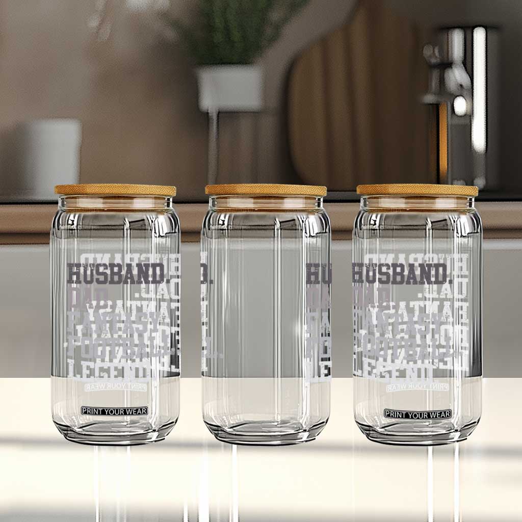 Husband Dad Fantasy Football Legend Glass Can Retro Fathers Day TS10 Print Your Wear