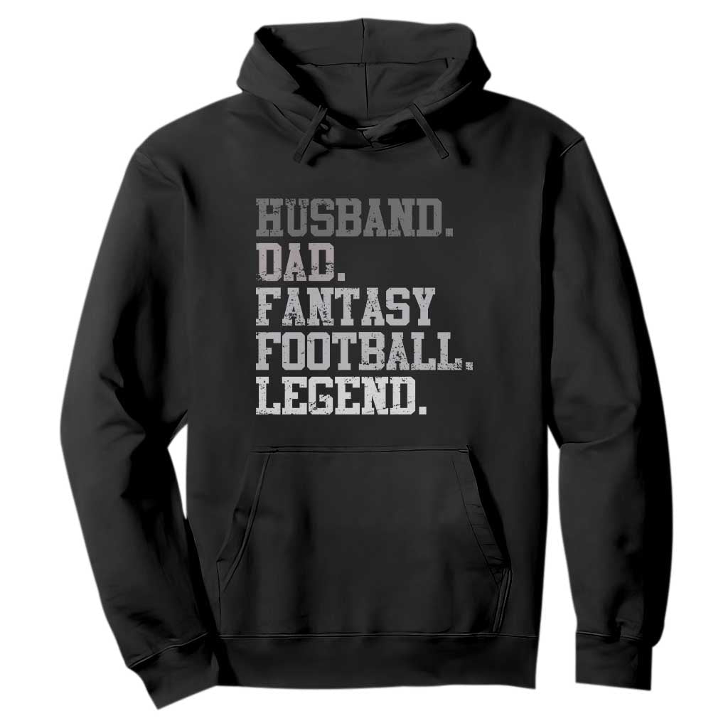 Husband Dad Fantasy Football Legend Hoodie Retro Fathers Day TS10 Black Print Your Wear