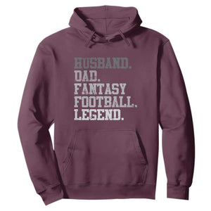 Husband Dad Fantasy Football Legend Hoodie Retro Fathers Day TS10 Maroon Print Your Wear