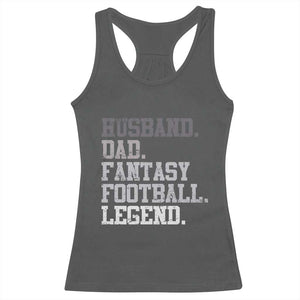 Husband Dad Fantasy Football Legend Racerback Tank Top Retro Fathers Day TS10 Dark Heather Print Your Wear
