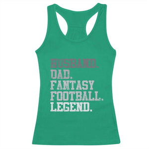 Husband Dad Fantasy Football Legend Racerback Tank Top Retro Fathers Day TS10 Irish Green Print Your Wear