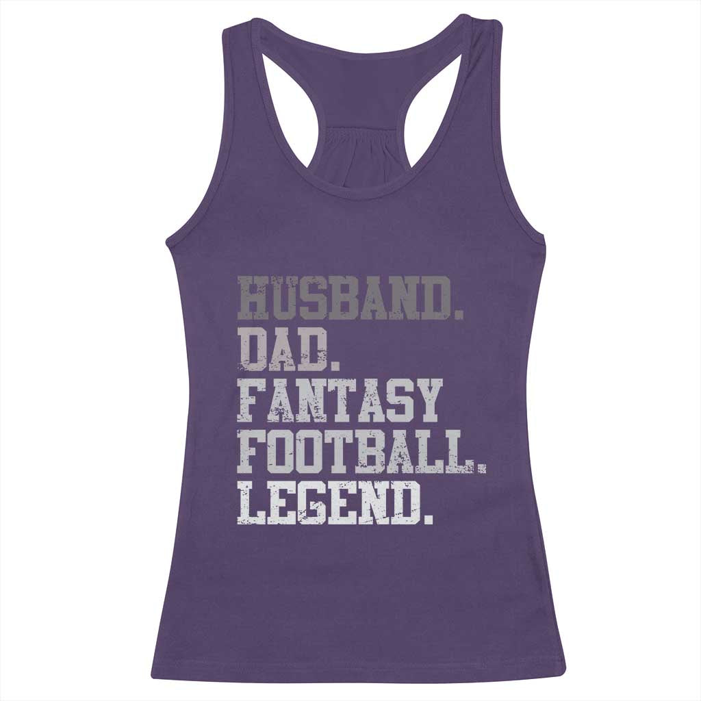 Husband Dad Fantasy Football Legend Racerback Tank Top Retro Fathers Day TS10 Purple Print Your Wear